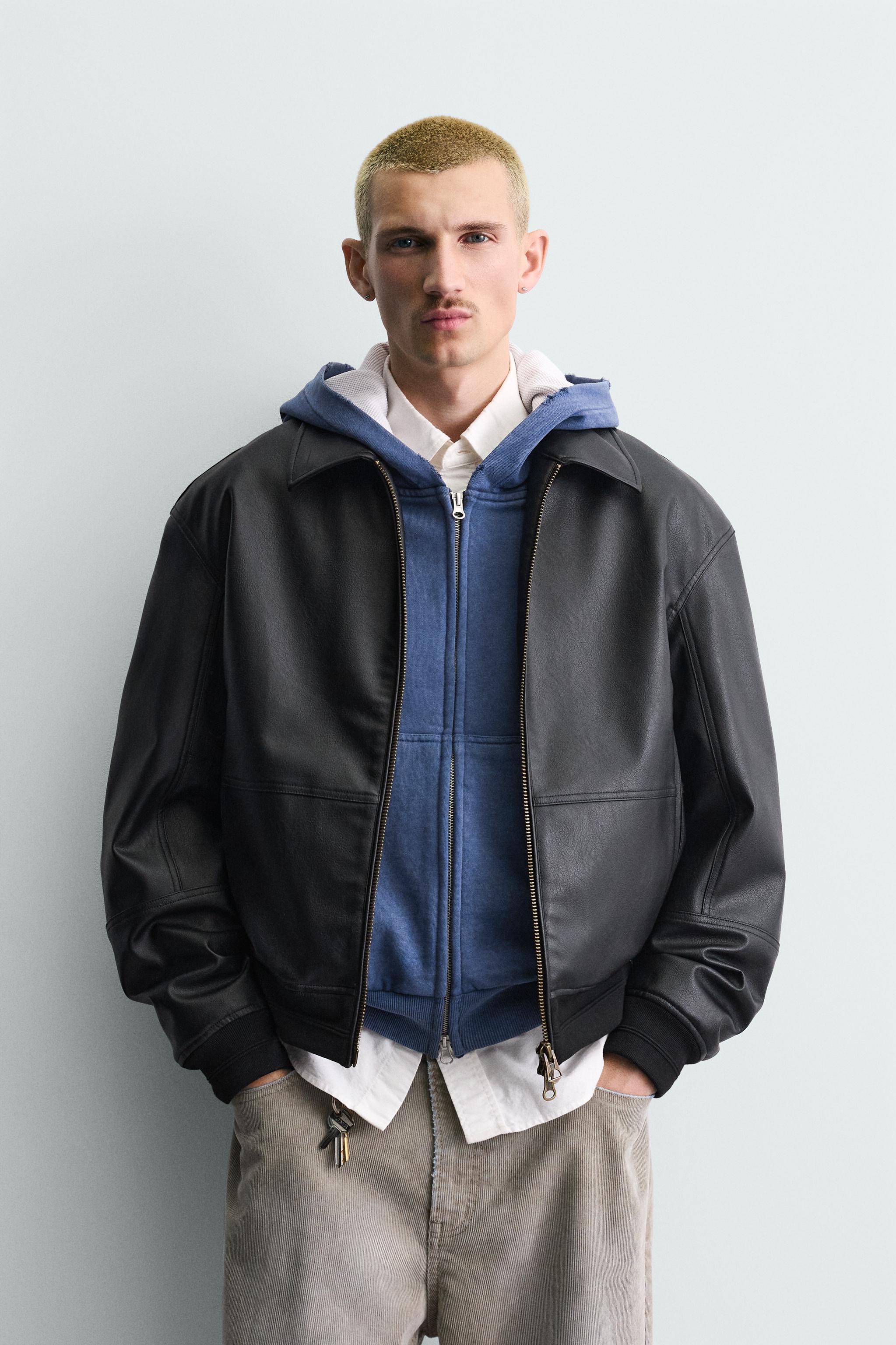 BLOUSON BOMBER MATIÈRE SYNTHÉTIQUE